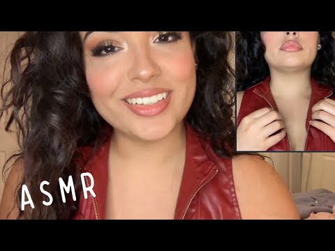 ASMR | lotion & leather sounds (little  talking)