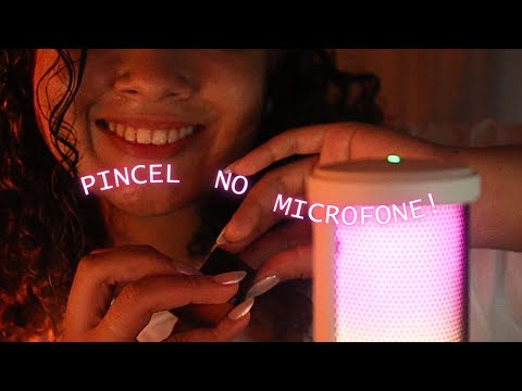 ASMR | PINCEL NO MICROFONE | microphone brushing