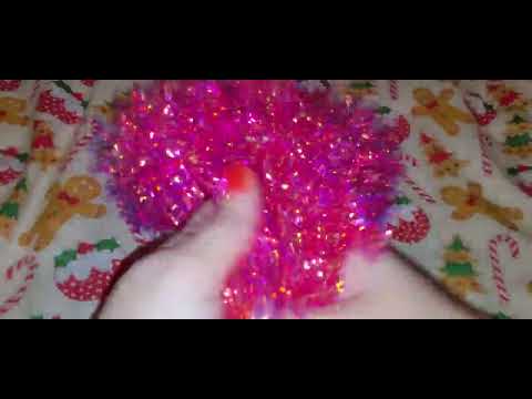 ASMR Pretty Pink Tinsel for Tingles  !   Festive Relaxation 🎄🎄🎄