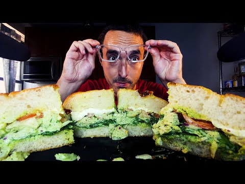 Eating Giant Cheesy Italian Chicken Sandwich * ASMR Mukbang *