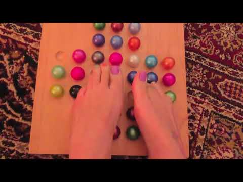 ASMR rainbow toe nails & balls