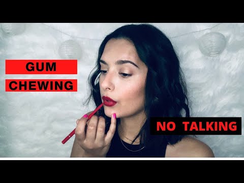 ASMR Doing My Makeup|Gum Chewing (NO TALKING)