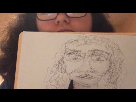 ASMR relaxing sounds of tapping, drawing, tracing with rambles