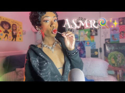 ASMR Lollipop Sounds 🍭✨ + Gum Chewing & Nail Tapping