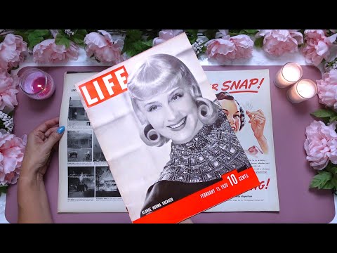 ASMR | Vintage Magazine Flip Through | Whispers, Reading, Page Sounds | Life Magazine Feb. 13, 1939