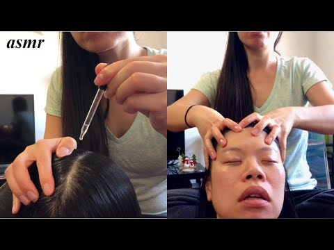 ASMR A Soothing Scalp Oil Treatment w. LOTS OF SCRATCHING! *So Satisfying* SCALP MASSAGE + HAIR PULL
