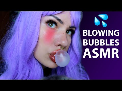 ASMR ♡ Chewing gum and blowing bubbles👄👅 Mouth Sounds