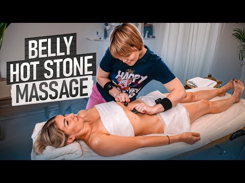 FUNNY ASMR MODELING BELLY AND LEG MASSAGE HOT STONES FOR CHARMING TATIANA