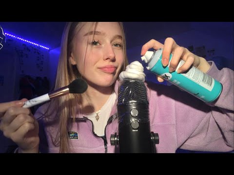 ASMR shaving cream on the mic | slow and brainmelting, upclose microphone triggers, no talking