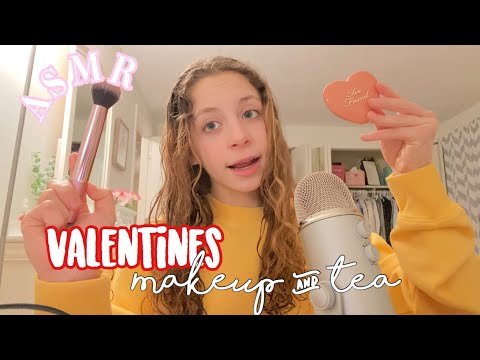 ASMR BFF does your makeup for a Valentines date! And spills TEA