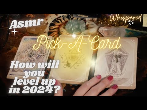 ✨ASMR 2024 Pick-a-card reading! How will you grow and change this year? Cozy fire sounds!