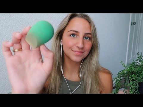 ASMR Green Triggers (whispering, tapping, scratching) 🐉💚