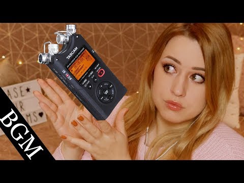 ASMR/BGM 😴 Mic Test Tascam DR-40 : Tapping, Mouth sounds, Crinkle || IT-ACCENT