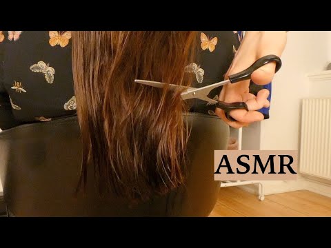 ASMR HAIRCUT & HAIR BRUSHING PART 2 (Relaxing Hair Play & Scissor Sounds, No Talking)