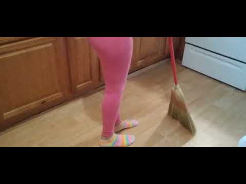 ASMR SPOT SWEEPING WITH STRAW BROOM🧹#asmr #relaxing #cleaning #subscribe ❤