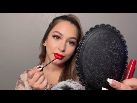 ASMR grwm💋 trying out new makeup 🍒 tapping, whispering, makeup triggers