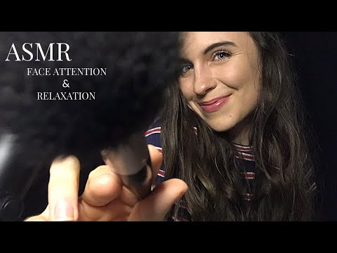 ASMR FRANCAIS 🌙 - Face attention (face brushing, face touching, hand movements, ...)