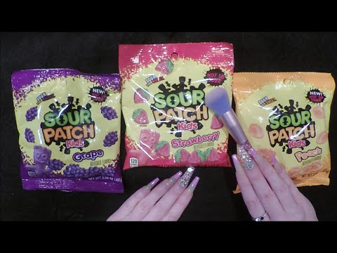 ASMR Trying New Sour Patch Kids Strawberry, Peach & Grape Gummies | Taste Test | Whispered Ramble
