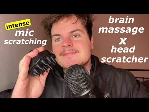 Fast & Aggressive ASMR Intense Mic Scratching w/ Brain Massage x Head Scratcher
