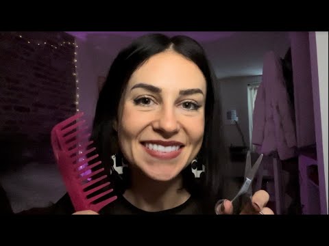 ASMR COZY REALISTIC HAIRCUT | Brushing, Snipping, Water Sounds