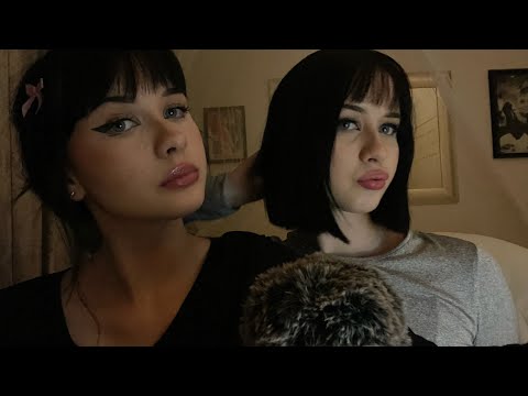 ASMR your best friends do your makeup! (with gum chewing sounds)