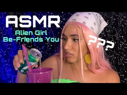 ASMR | 🍻Girl at Party Tries to Hide She’s An Alien | mouth sounds + soft spoken + candy mukbang