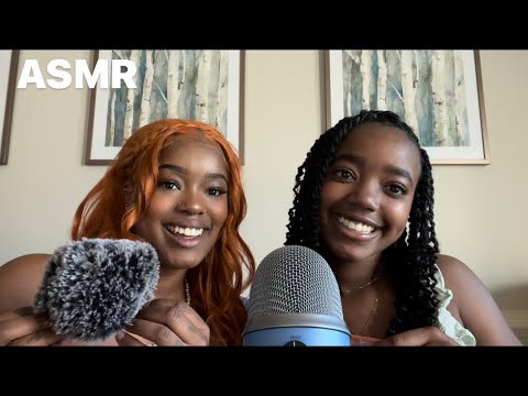 My sister tries ASMR for the first time!!