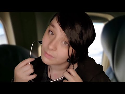 Lady on the AIRPLANE✈️  does your MEDICAL EXAM (but real doctor) Some real plane footage, too! ASMR