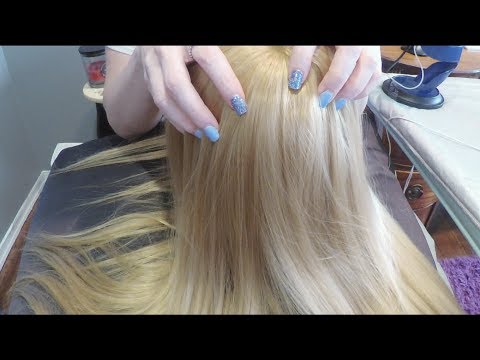 ASMR Hair Brushing with Fingers, Gum Chewing & Whispered Ramble.