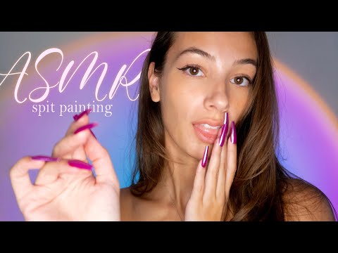ASMR Spit Painting on YOU 🎨💦 intense wet mouth sounds 4K