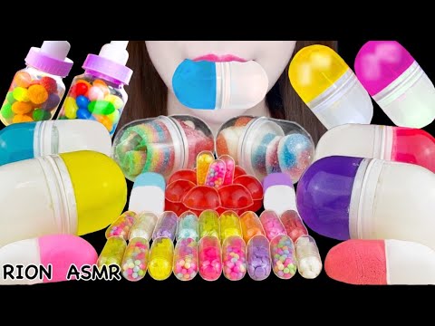 【ASMR】CUPSULE AND GUMMY PARTY*JELLY BEANS,NERDS CANDY,JELLY*MUKBANG EATING SOUNDS NO TALKING