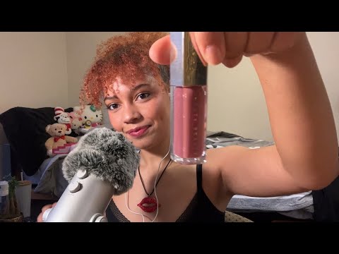 ASMR fast & aggressive makeup application 4 valentines 💋 (mouth sounds, makeup triggers, brushing)