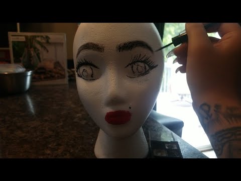 ASMR- Applying Makeup To A Foam Head!