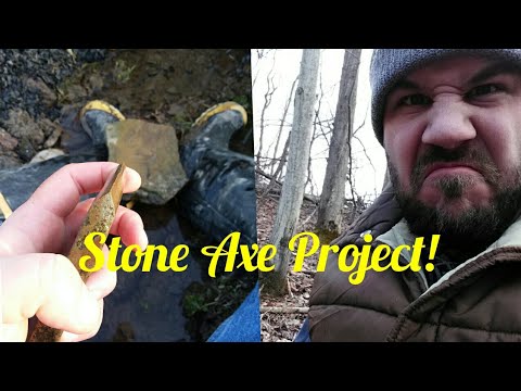 MAYBE ASMR? Stone Axe Project! Natural Glue Blade Fixing!