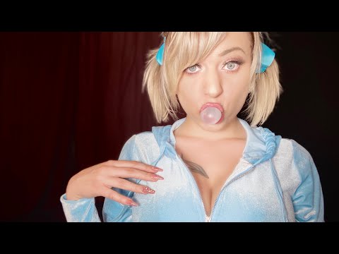 ASMR Roleplay~ Flirty Gym Girl Teases You ~ with Gum Chewing