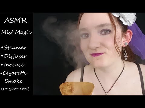 ASMR Mist Magic! (steamer, diffuser, incense and cigarette smoke blown in ears and face)