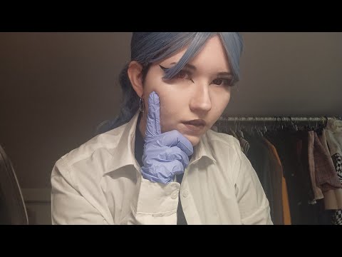 ASMR | mad doctor inspects you (measuring, plucking, spit painting)