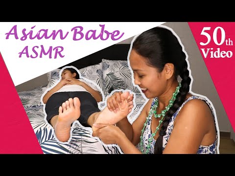 Can she handle it?!! ASMR FOOT TICKLE Oil Massage 😄😄
