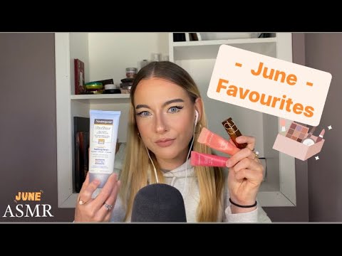 ASMR | june 2021 favourites | makeup tapping, whisper ramble, & lid sounds