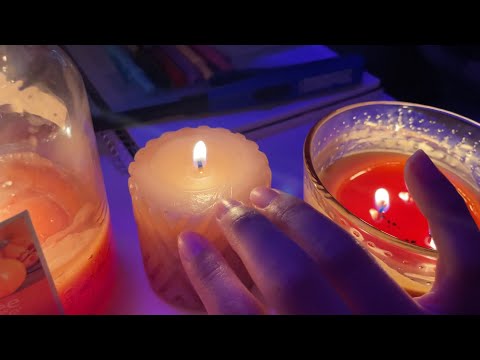 ASMR cozy Lo-fi candle 🕯 tapping, hand movements over flame, mouth sounds | Ashley’s CV