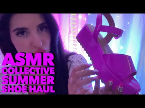 🌞🌻⛱🌴ASMR Collective Summer Sandal Haul / Show & Tell - Shoe Tapping (Whispered)🌴⛱🌻🌞