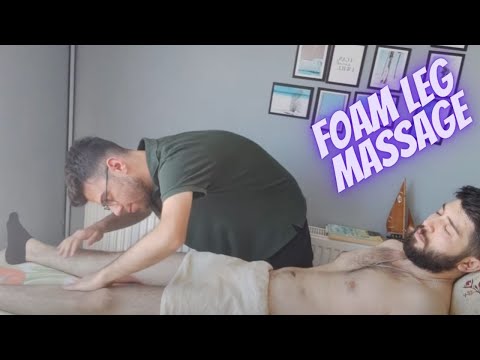 (ASMR) Leg Massage for relaxation foam massage and stress [no talking]