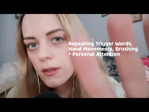 ASMR | Repeating Trigger Words, Plucking, Hand Movements, Relaxing Personal Attention, Mouth Sounds+
