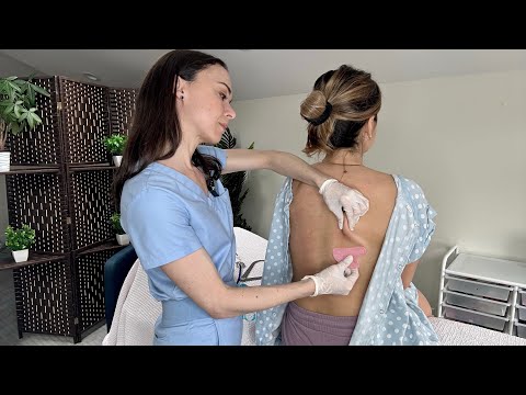 ASMR - Pulling HARD On Her Back - Chiropractic medical role play w/@MadPASMR skin pulling & massage