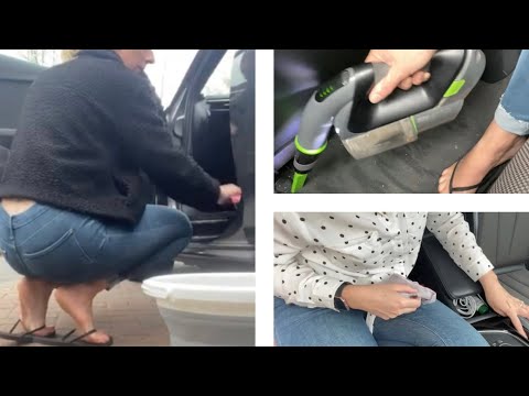 Interior Car Cleaning Routine- Vacuuming ASMR No Talking Spraying and Brushing - Housewife Clean