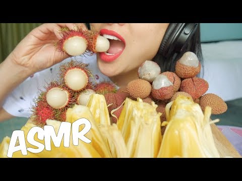 ASMR Exotic Thai Fruit (Jack Fruit, Lychee, Rambutan) EATING SOUNDS | SAS-ASMR