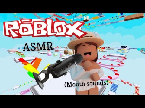 ASMR playing roblox + inaudible/unintelligible whispers, mouth sounds, and fluffy mic scratching