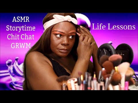 Gum Chewing ASMR Storytime Chit Chat GRWM Makeup