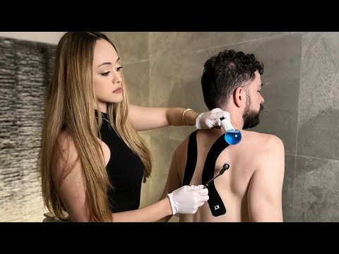 ASMR Cranial Nerve Exam & Back Injury ON A SUBSCRIBER | Spine Assessment & Point Pressure Roleplay