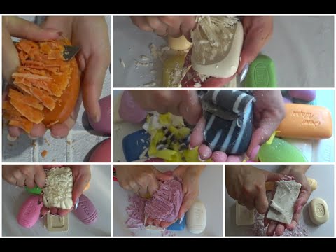 Dry Soap carving ASMR\ relaxing sounds\ No talking. Satisfying ASMR video\ Cutting soap.